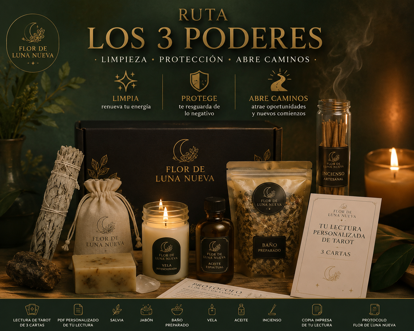 Ruta Los 3 Poderes | Limpieza · Protección · Abre Caminos